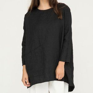 Elizabeth Suzann Linen Harper Tunic - OS, Black